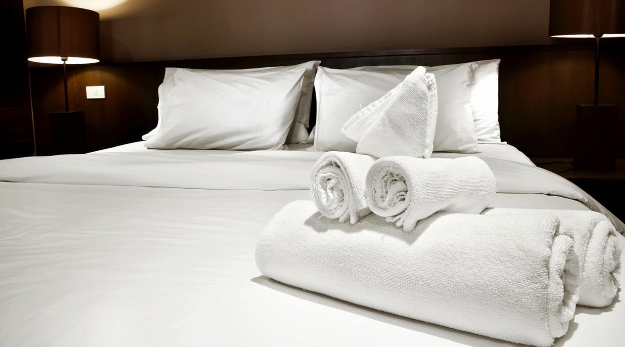towels on bed