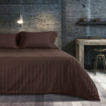 Σετ παπλωματοθήκη υπέρδιπλη Art 1530 Stripe Καφέ 220x240 Beauty Home