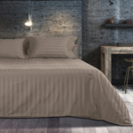 Beauty Home Σετ σεντόνια υπέρδιπλα με λάστιχο Art 1530 Stripe σε 7 αποχρώσεις 170x200+30