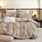 Beauty Home Σετ σεντόνια υπέρδιπλα με λάστιχο Art 12607 Andre 165x200+30 Γκρι,Κίτρινο Υπέρδιπλο