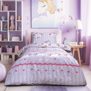Beauty Home Σετ παπλωματοθήκη μονή Myth Art 6236 160x240 Λιλά 160x240