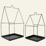 Beauty Home ΜΕΤΑΛΛΙΚΟ ΣΠΙΤΙ ΣΕΤ 2 ΤΜΧ 20 x 20 x 38 cm , 25 x 25 x 49