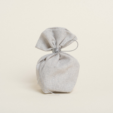 Beauty Home ΠΟΥΓΚΙ ΜΕ ΒΑΣΗ 8 x 12 cm  ΓΚΡΙ ΑΣΗΜΙ LUREX