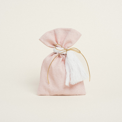 Beauty Home ΠΟΥΓΚΙ ΡΟΖ ΜΕ ΧΡΥΣΟ LUREX 12 x 17 cm