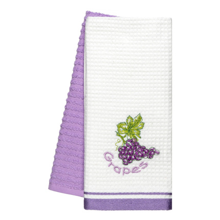Beauty Home Ποτηρόπανα σετ 2τμχ Grapes Art 8801 40x60 Λιλά 40x60