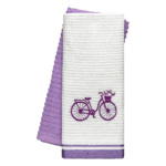 Beauty Home Ποτηρόπανα σετ 2τμχ Bicycle Art 8812 40x60 Λιλά 40x60