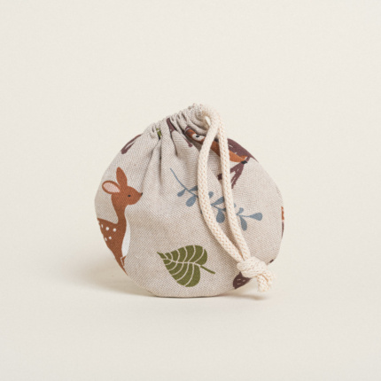 Beauty Home ΠΟΥΓΚΙ ΟΒΑΛ ΜΕ ΚΟΡΔΟΝΙ 13 x 14 cm FOREST WOOD ANIMALS