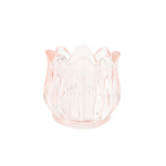 Beauty Home Γυάλινο Κηροπήγιο Λουλούδι Ροζ 7 x 6,7 CM