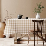 Beauty Home Επαγγελματικό τραπεζομάντηλο Checks Art Ε8031 100x100 Μπεζ 100x100