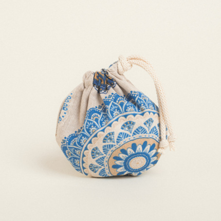 Beauty Home ΠΟΥΓΚΙ ΟΒΑΛ ΜΕ ΚΟΡΔΟΝΙ 13 x 14 cm ΜΠΛΕ ΜΑΝΤΑΛΑ