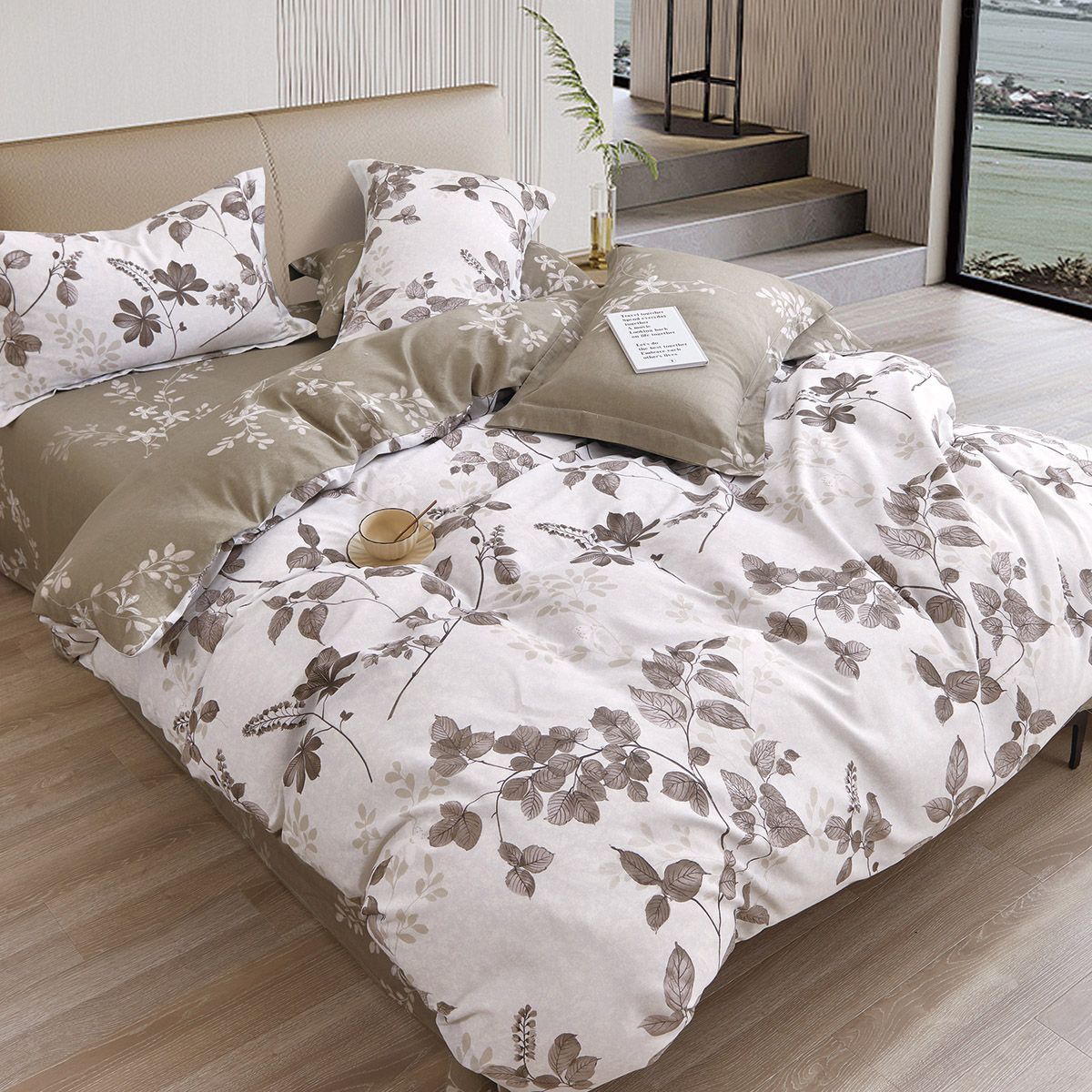 Beauty Home Σετ πάπλωμα υπέρδιπλο Art 12275 Alcestis 220x240 Μόκα