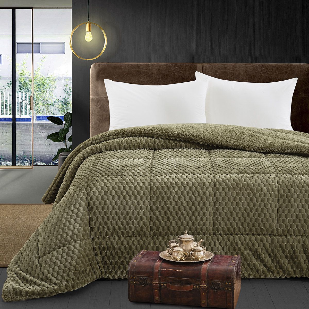 Beauty Home Κουβερτοπάπλωμα king size Art 12652 240x260 Λαδί