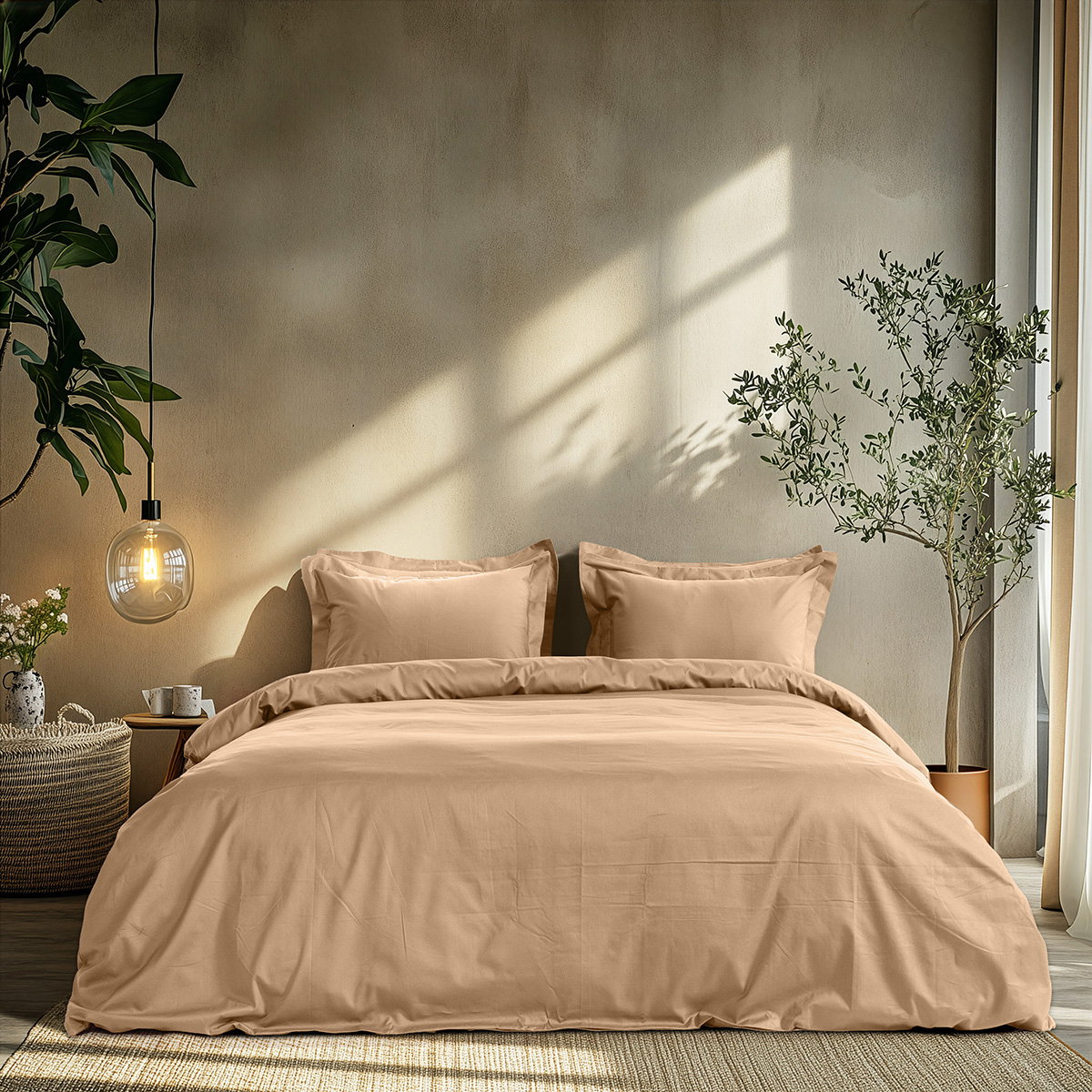 Beauty Home Σετ σεντόνια υπέρδιπλα με λάστιχο Art 1700 Harmony 170x200+30 Μπεζ