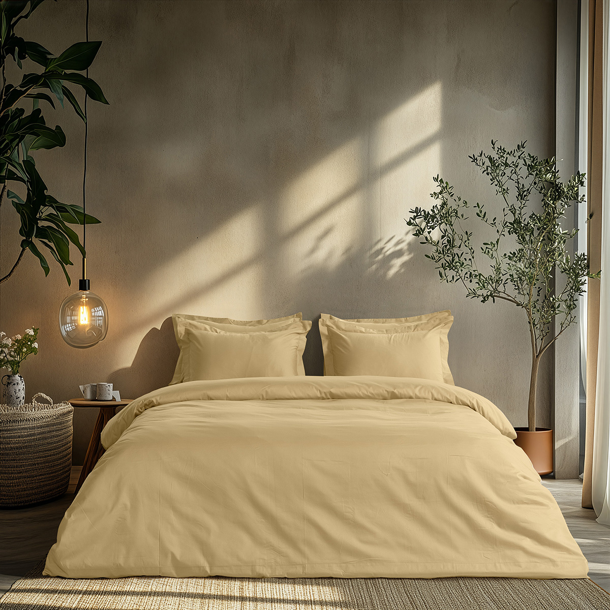 Beauty Home Σετ σεντόνια υπέρδιπλα με λάστιχο Art 1700 Harmony 170x200+30 Κρεμ